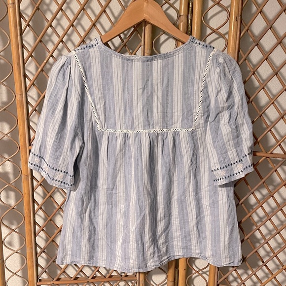 Knox Rose Boho Embroidered Peasant Top Blouse - Picture 2 of 3